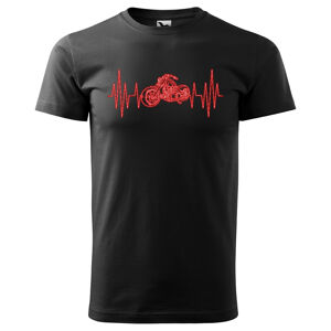 Tričko Srdeční puls – chopper (Velikost: S, Typ: pro muže, Barva trička: Černá)