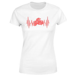Tričko Srdeční puls – chopper (Velikost: XS, Typ: pro ženy, Barva trička: Bílá)