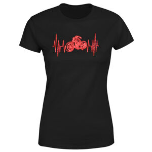 Tričko Srdeční puls – chopper (Velikost: XS, Typ: pro ženy, Barva trička: Černá)