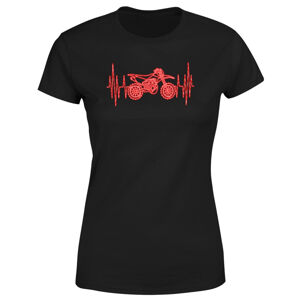 Tričko Srdeční puls – motocross (Velikost: M, Typ: pro ženy, Barva trička: Černá)