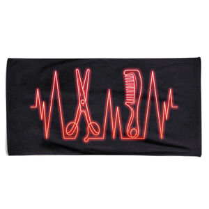 Osuška Heartbeat comb and scissors (Velikost osušky: 100x170cm)