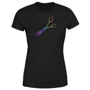Tričko Kadeřnice – nůžky – dámské (Velikost: 2XL, Barva trička: Černá)