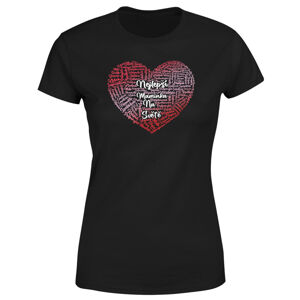 Tričko Srdce pro maminku – dámské (Velikost: L, Barva trička: Černá)