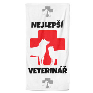 Osuška Nejlepší veterinář – kříž (Velikost osušky: 70x140cm)