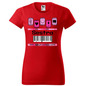 Tričko Sestra 100% (Barva trička: Červená, Velikost : XS)