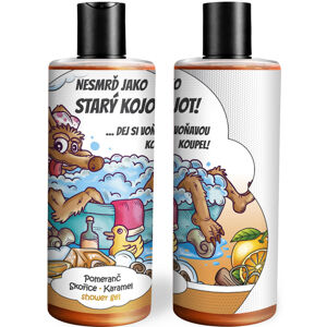 Vtipný sprchový gel – Jako kojot (Vůně sprchového gelu: Pomeranč, skořice & karamel)