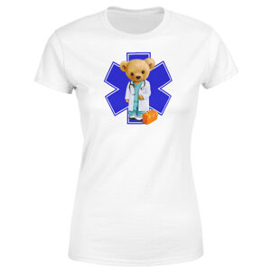 Tričko Medvěd – doktor (Velikost: XS, Typ: pro ženy, Barva trička: Bílá)