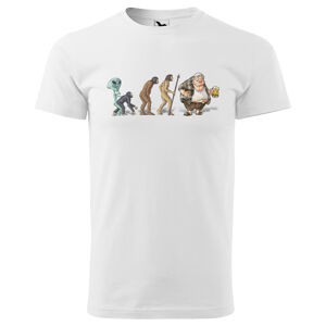 Tričko Evoluce pivaře (Velikost: L, Barva trička: Bílá)