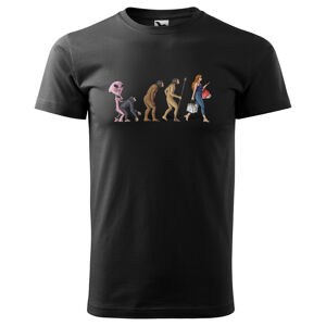Tričko Evoluce – Shopping (Velikost: S, Typ: pro muže, Barva trička: Černá)
