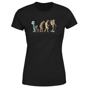 Tričko Evoluce houbaře (Velikost: XL, Typ: pro ženy, Barva trička: Černá)