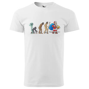 Tričko Evoluce – Santa Claus (Velikost: L, Typ: pro muže, Barva trička: Bílá)