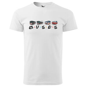 Tričko Buses (Velikost: XS, Typ: pro muže, Barva trička: Bílá)