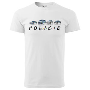 Tričko Policie (Velikost: S, Typ: pro muže, Barva trička: Bílá)