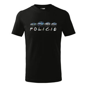 Tričko Policie – dětské (Velikost: 122, Barva trička: Černá)