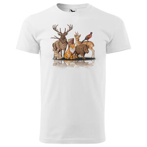 Tričko Forest friends (Velikost: L, Typ: pro muže, Barva trička: Bílá)