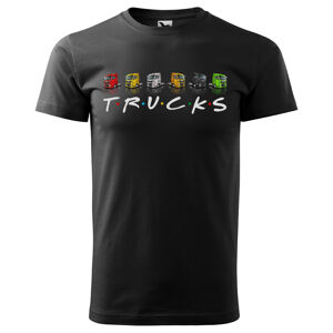 Tričko Trucks (Velikost: S, Typ: pro muže, Barva trička: Černá)