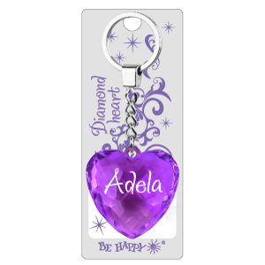 Přívěsek na klíče srdce s jménem - Adéla