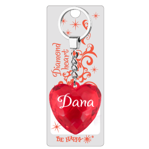 Přívěsek na klíče srdce s jménem - Dana