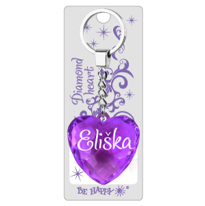 Přívěsek na klíče srdce s jménem - Eliška
