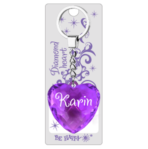 Přívěsek na klíče srdce s jménem - Karin