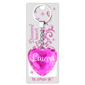 Přívěsek na klíče srdce s jménem - Laura