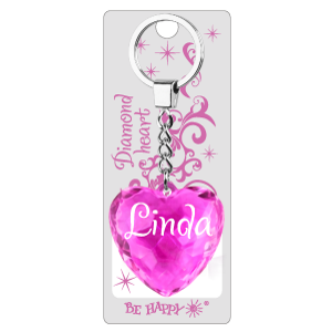 Přívěsek na klíče srdce s jménem - Linda
