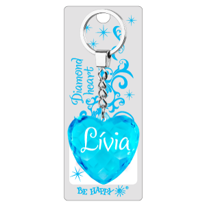 Přívěsek na klíče srdce se jménem - Livie