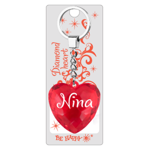 Přívěsek na klíče srdce se jménem - Nina