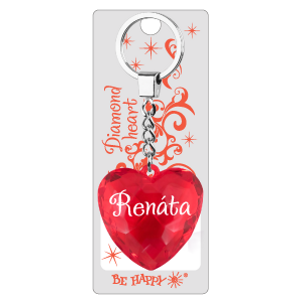 Přívěsek na klíče srdce se jménem - Renata