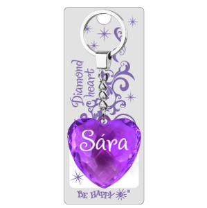 Přívěsek na klíče srdce se jménem - Sára