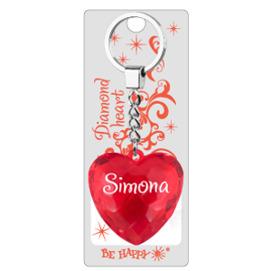 Přívěsek na klíče srdce se jménem - Simona