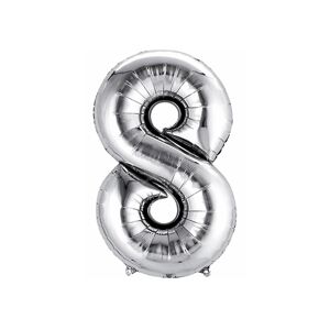 Balon fóliový stříbrný číslo 8 - 80 cm