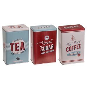 Plechové dózy na čaj, cukr a kávu Nostalgie (3 kusy)