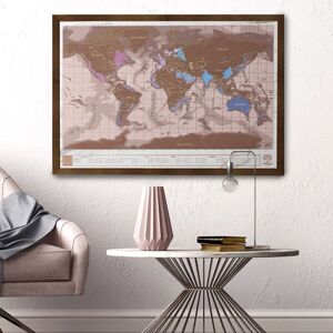 Stírací mapa světa - růžově zlatá