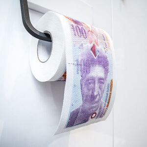 Toaletní papír 100 švýcarských franků